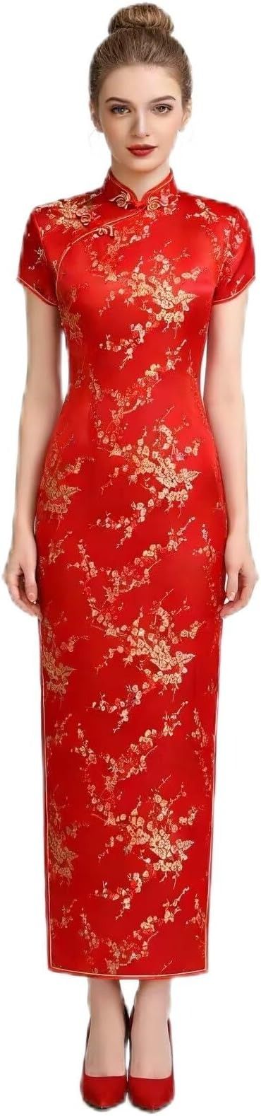 Red Floral Cheongsam Dress imagen 4